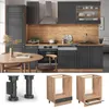 Herdumbauschrank Vicco Fame-Line Anthrazit-Gold 60 cm ohne Produktbild-Vorschau 4
