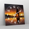 Wanduhr - Quadrat - Glasuhr - Meer Felsen Wasser - 40x40cm Produktbild-Vorschau 4