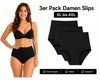 Damen Slips 3er Pack Schwarz XL-4XL High Waist Komfortbund Produktbild-Vorschau 1