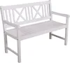 A white wooden garden bench is shown against a white background. Produktbild-Vorschau