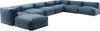 Canapé d'angle modulable 8 places bleu pacific - Oviala Voir les images du produit 2