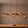 Hängeleuchte Rauchglas Metall G9 H: max. 141 cm Braun Produktbild-Vorschau 2