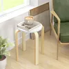 Set mit 4 stapelbaren runden Hockern aus wei?em Holz, ? 40 Produktbild-Vorschau 9