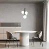 Lampa wisząca dekoracyjna czarna nowoczesna 4 szklane białe Podgląd zdjęcia produktu 4