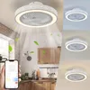 A modern white ceiling fan with integrated LED lighting, shown in a kitchen setting and in several isolated shots with different lighting. Náhľad obrázku produktu