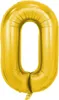 Palloncino in foil numero 0, circa 100 cm, oro Anteprima dell’immagine prodotto 1