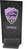 A black card with a purple dinosaur skull logo and the word 'ENGINEER' in purple text, standing in a black holder. Náhľad obrázku produktu