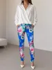 549042 Passport Damen Hose Blau mit Blumenmuster Gr. 38 – Produktbild-Vorschau 1
