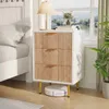ProximaX Nachttisch 2er Set, Weiß & Naturholz, 3 Produktbild-Vorschau 1