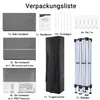 A diagram showing the contents of a tent package. Voir les images du produit