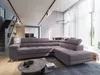 A modern living room with a large sectional sofa, dining table, and staircase. Produktbild-Vorschau