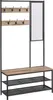 A freestanding hall tree with coat hooks, a mirror, and shoe storage shelves. Produktbild-Vorschau