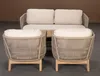 home24 Loungeset - 4-teilig - Akazie Massiv / Polyester - Produktbild-Vorschau 6