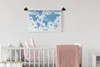MuchoWow® Wandteppich Wandbehang Weltkarte - Blau - Einfach Produktbild-Vorschau 2