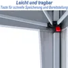 Close-up view of the frame and fabric of a pop-up gazebo, showing a locking mechanism. Produktbild-Vorschau