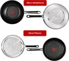 A collage of two Tefal pans, a wok and a frying pan, shown from top and bottom views. Produktbild-Vorschau