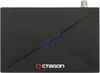 A black electronic device with a diagonal blue stripe and a silver antenna connector on top. Produktbild-Vorschau