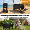 HAUSPROFI 200L Bollerwagen faltbar offroad schwarz, Produktbild-Vorschau 3