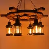TIBU Hängelampe aus Holz Vintage Lampe Ruder Wohnzimmer E27 Produktbild-Vorschau 2