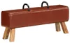 vidaXL Bank Turnbock-Design Braun 110 cm Echtleder Produktbild-Vorschau 1