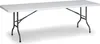 A white rectangular folding table with gray metal legs is shown against a white background. Produktbild-Vorschau