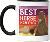 Best Horse Mum Ever Tasse Schwarz Pferdehufe Hand Produktbild-Vorschau 1