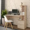 A home office desk setup with a computer, chair, and shelving unit. Náhľad obrázku produktu