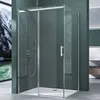 A modern bathroom with a corner shower cabin. Produktbild-Vorschau