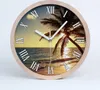 Holzuhr 20fi cm wanduhr - weiße Spitzen - tropischer Strand Produktbild-Vorschau 1