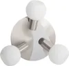A close-up studio shot of a modern ceiling light fixture with three white globe lights. Produktbild-Vorschau