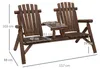 Outsunny Gartenbank mit Tisch Gartenmöbel Sitzbank 2 Stühle Produktbild-Vorschau 3