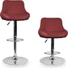Aga 2er Set Barhocker Dunkelrot aus Kunstleder 360° drehbar Produktbild-Vorschau 4