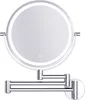 A wall-mounted makeup mirror with LED lighting and an extendable arm. Produktbild-Vorschau