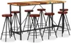 Set da bar composto da 9 pezzi, realizzato in legno Anteprima dell’immagine prodotto 1