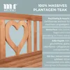 Gartenbank Teak Sitzbank 120cm mit Motiv Herz Produktbild-Vorschau 5