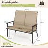 A diagram showing the dimensions of a two-seater garden bench. Anteprima dell’immagine prodotto