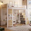 Hochbett mit Fensterdesign, Sicherheitsgeländer und offener Produktbild-Vorschau 4
