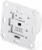 The back of a white smart home device, likely a shutter actuator, mounted on a wall plate. Produktbild-Vorschau