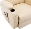 vidaXL Masážne hojdacie kreslo krémová Imitácia kože Náhľad obrázku produktu 9