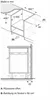 Diagrams showing installation dimensions and ventilation requirements for an appliance. Produktbild-Vorschau
