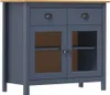 vidaXL Príborník Hill Grey 90x40x80 cm Masívne borovicové Náhľad obrázku produktu 4