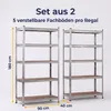 IvoQ Regalsets 2er-Set – 180 x 90 x 40 cm – Verzinktes Produktbild-Vorschau 4