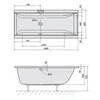 CLEO vasca rettangolare con piedini 180x80x48cm, nero opaco Anteprima dell’immagine prodotto 4