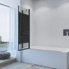 AQUABATOS Duschwand Badewanne schwarz  150 x 140 cm  Produktbild-Vorschau 3