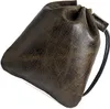 INF Astuccio con coulisse in pelle capiente Marrone L Anteprima dell’immagine prodotto 5