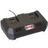 A black dual battery charger for power tools, with the brand logo visible. Produktbild-Vorschau