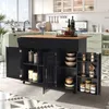 A kitchen island with storage and a wooden countertop is shown in a kitchen setting. Náhľad obrázku produktu
