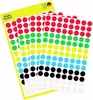 A product shot of multiple sheets of colorful circular stickers. Produktbild-Vorschau