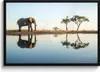 MuchoWow® MuchoWow® Gerahmtes Poster Elefant - Wasser - Produktbild-Vorschau 1