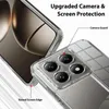 A clear phone case is shown on a phone, highlighting its protective features. Produktbild-Vorschau